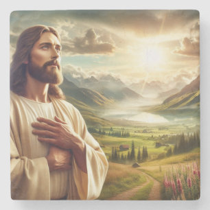 Dessous-de-verre En Pierre Étonnant Jésus Christ peinture numérique