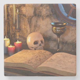 Dessous-de-verre En Pierre Étude de sorcier de fantasy médiéval