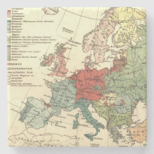 Dessous-de-verre En Pierre Europe Carte Pays Antique Mondiale