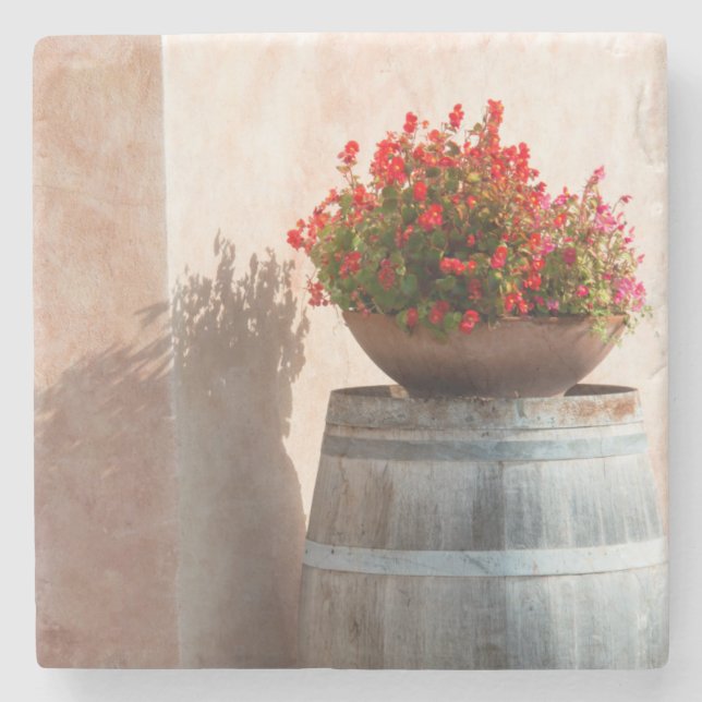 Dessous-de-verre En Pierre Europe, Italie, Toscane. Pot de fleurs (Devant)
