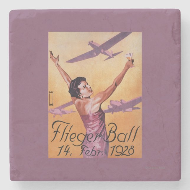 Dessous-de-verre En Pierre Exposition d'aviation à l'affiche de promo de (Devant)