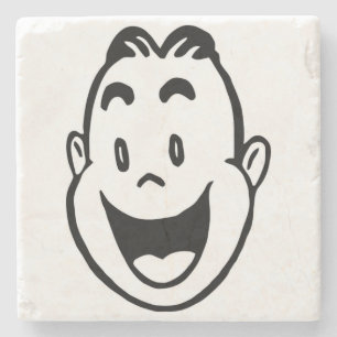 DESSOUS-DE-VERRE EN PIERRE FACE HEUREUSE