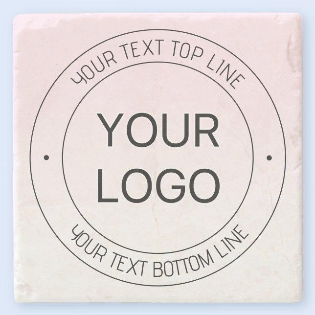 Dessous-de-verre En Pierre Facile Logo Remplacement & Editable Texte Rose Omb (Créateur téléchargé)