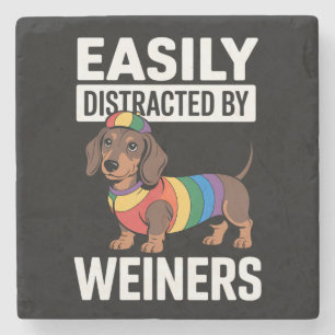 Dessous-de-verre En Pierre Facilement Distrait Par Weiners LGBTQ Rainbow Gay