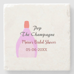 Dessous-de-verre En Pierre Faire sauter le Champagne rose enterrement de vie 
