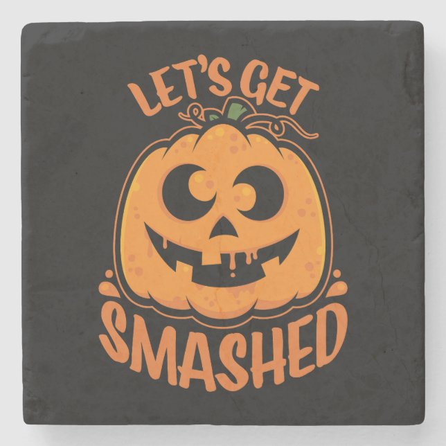 Dessous-de-verre En Pierre Faisons tomber Tipsy Halloween Jack-O’-Lantern (Devant)