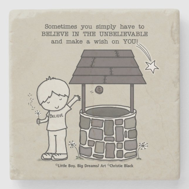 Dessous-de-verre En Pierre Faites un voeu sur vous ! (Devant)