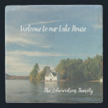 Dessous-de-verre En Pierre Faites votre propre accueil de maison d'été de lac<br><div class="desc">Faites votre propre lac de famille,  dessous de verre d'accueil de maison d'été.
Vous pouvez le personnaliser et ajouter votre photo et posséder le texte.</div>