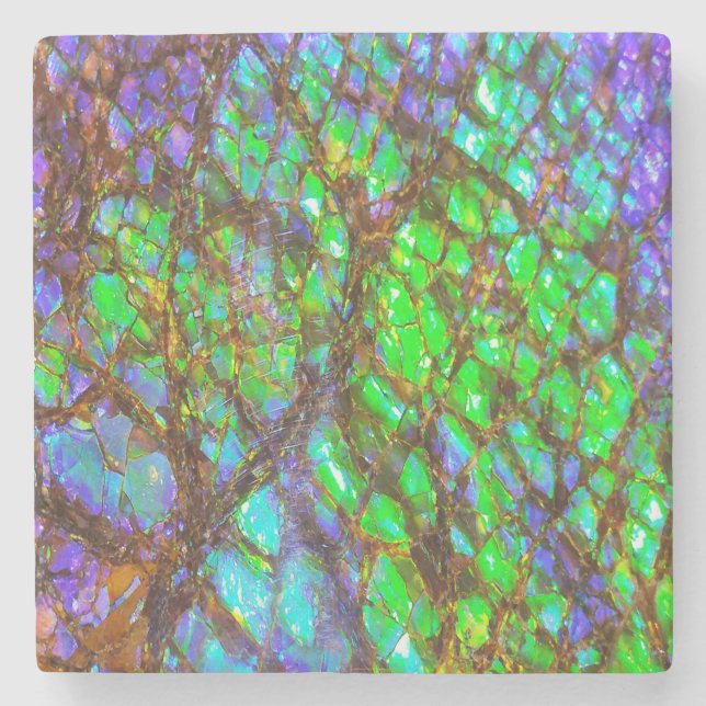 Dessous-de-verre En Pierre Falln Peacock Ammolite (Devant)