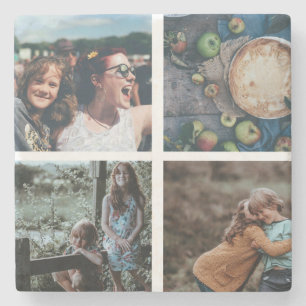 Dessous-de-verre En Pierre Famille faite sur commande 4 - souvenir de collage