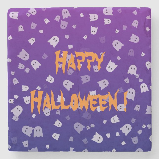 Dessous-de-verre En Pierre Fantômes d'Halloween (Devant)