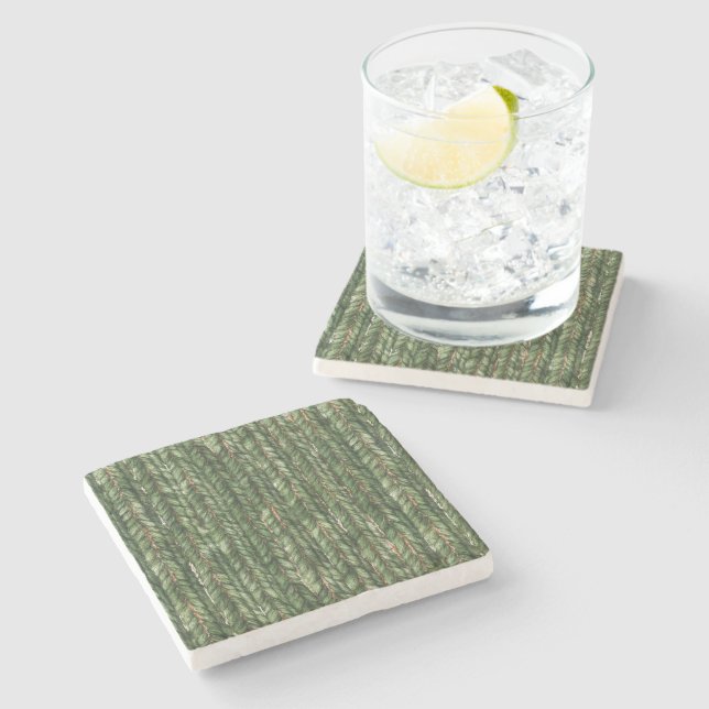 Dessous-de-verre En Pierre Faux fils verts tissés (Côté)