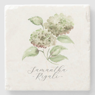 Dessous-de-verre En Pierre Faveurs de mariage personnalisées Hydrangea verte