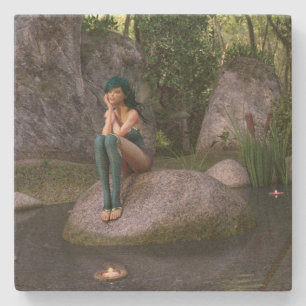 Dessous-de-verre En Pierre Fée à l'étang enchanté