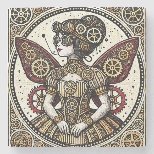 Dessous-de-verre En Pierre Fée vintage Steampunk (Devant)