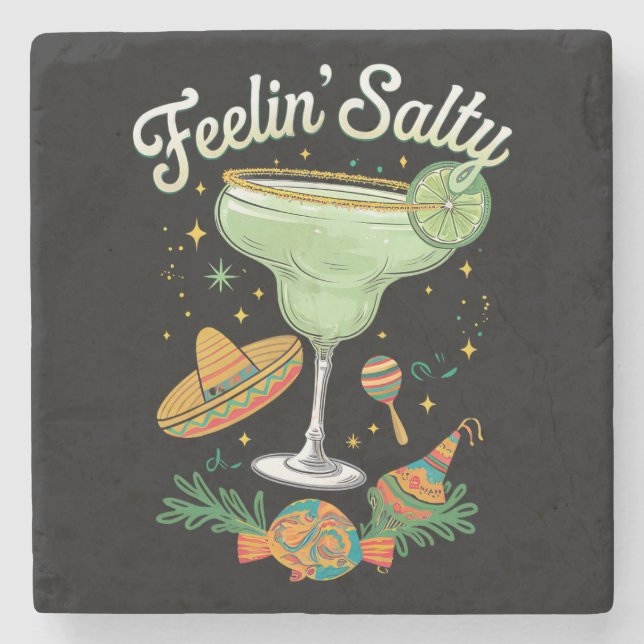 Dessous-de-verre En Pierre Feelin' Salty Margarita Funny Cinco De Mayo (Devant)