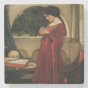 Dessous-de-verre En Pierre Femme à la boule de cristal, peinture de Waterhous
