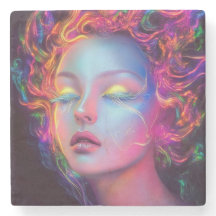 Femme Alien aux cheveux cosmiques