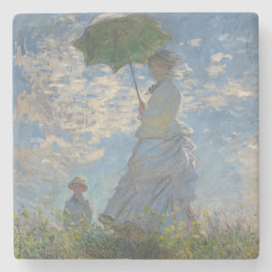 Dessous-de-verre En Pierre Femme avec parasol - Madame Monet et son fils