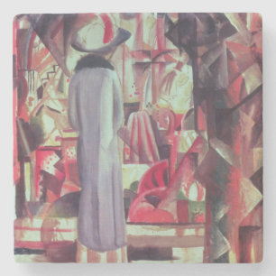 Dessous-de-verre En Pierre Femme devant une grande fenêtre lumineuse