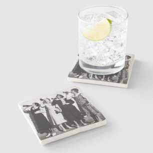 Dessous-de-verre En Pierre Femmes Boire Bière Vieux Photographie Bière Vintag