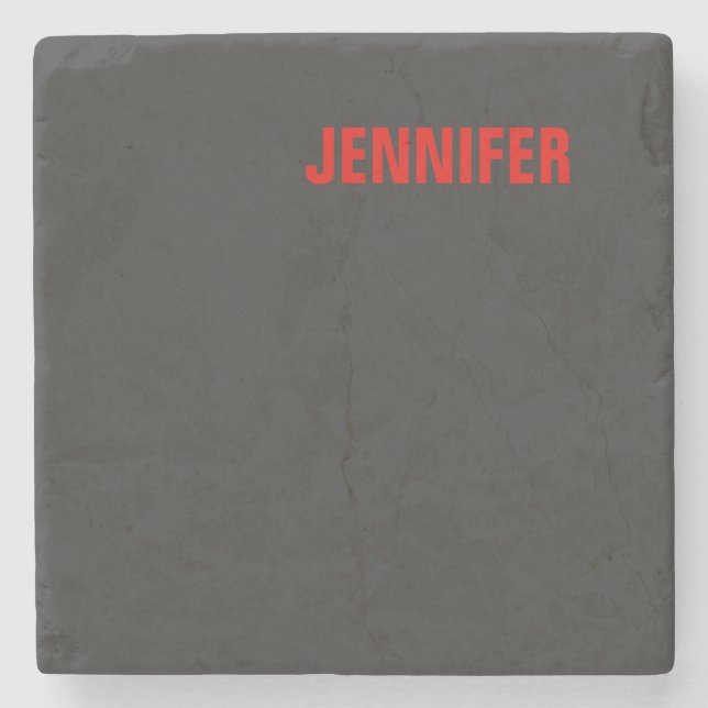 Dessous-de-verre En Pierre Femmes Couleur noire Votre nom Personnaliser Cadea (Devant)