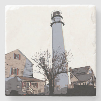 DESSOUS-DE-VERRE EN PIERRE FENWICK ISLAND LIGHT