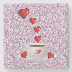 Dessous-de-verre En Pierre Fête des mères Dessous de verre en pierre de marbr