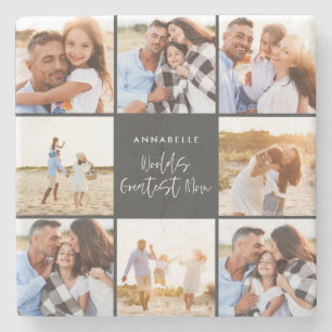 Dessous-de-verre En Pierre Fête des mères modernes de fillettes noires