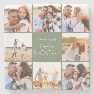 Dessous-de-verre En Pierre Fête des mères modernes de la poule verte sur un c