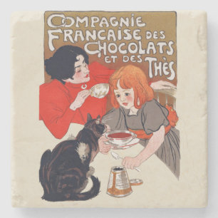 Dessous-de-verre En Pierre Fête du Chocolat Français Steinlen Art