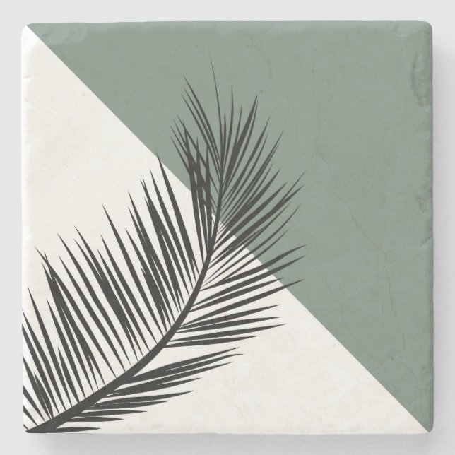 Dessous-de-verre En Pierre Feuille de palme (Devant)