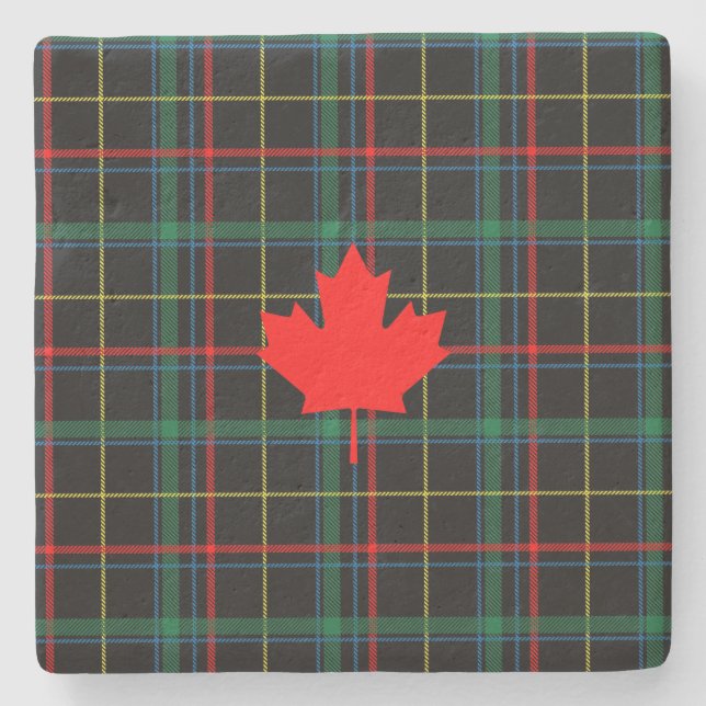 Dessous-de-verre En Pierre Feuille d'érable canadienne (Devant)