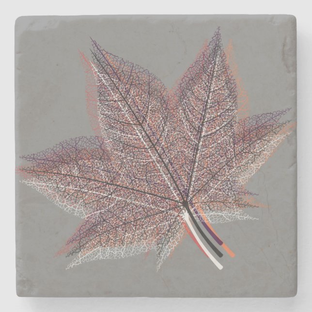 Dessous-de-verre En Pierre Feuille d'hiver (Devant)