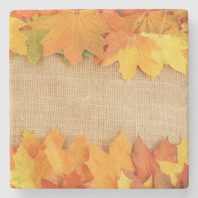Dessous-de-verre En Pierre Feuilles d'automne (Devant)