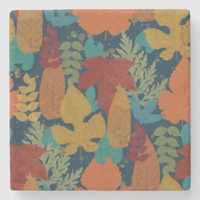 Dessous-de-verre En Pierre Feuilles d'automne (Devant)