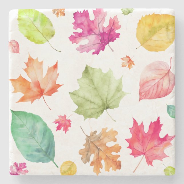 Dessous-de-verre En Pierre Feuilles d'automne (Devant)