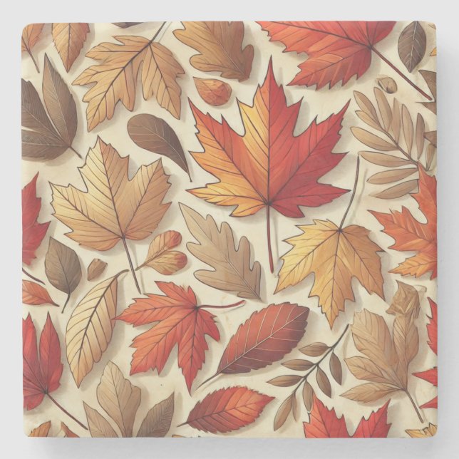 Dessous-de-verre En Pierre feuilles d'automne classiques (Devant)