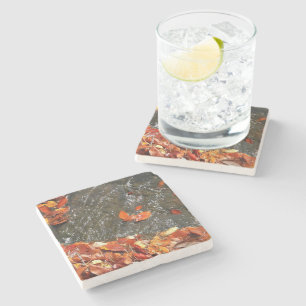 Dessous-de-verre En Pierre Feuilles d'automne dans la cascade I Photographie