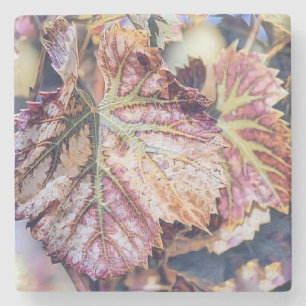 Dessous-de-verre En Pierre Feuilles de automne colorées avec aquarelle de cou