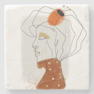 Dessous-de-verre En Pierre Feuilles tropicaux, Design Motif sans couture.