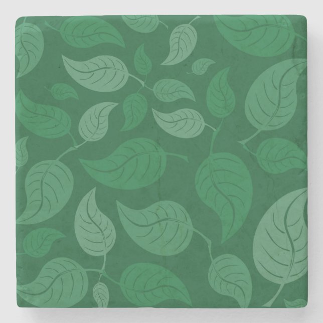 Dessous-de-verre En Pierre Feuilles verts (Devant)