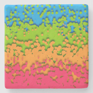 Dessous-de-verre En Pierre Fière de Groovy Rétro Bubbly Trippy Funky Panroman