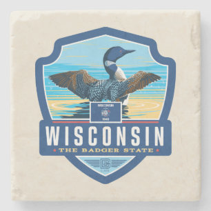 Dessous-de-verre En Pierre Fierté d'État  Wisconsin