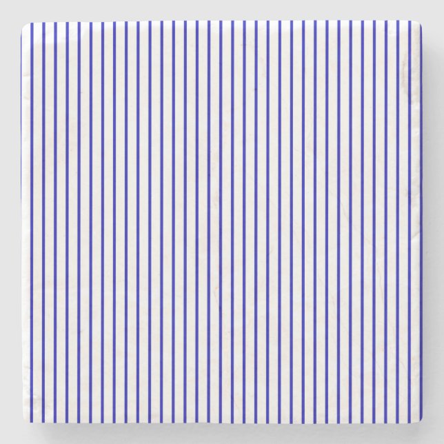 Dessous-de-verre En Pierre Filet blanc bleu-foncé (Devant)