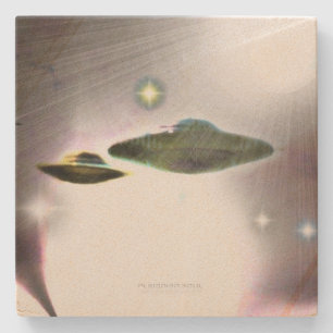 Dessous-de-verre En Pierre Filets d'UFO des dessous de verre en pierre léger