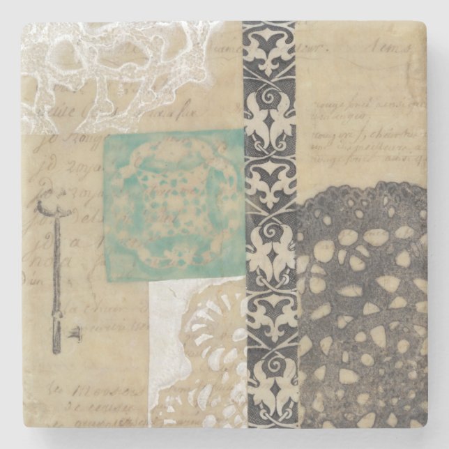 Dessous-de-verre En Pierre Filigree & Key II (Devant)