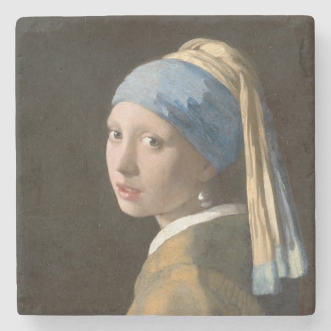 Dessous-de-verre En Pierre Fille avec une perle d'oreille-Johannes Vermeer Ar (Devant)
