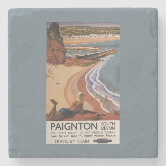 Dessous-de-verre En Pierre Fille britannique de chemins de fer regardant (Devant)