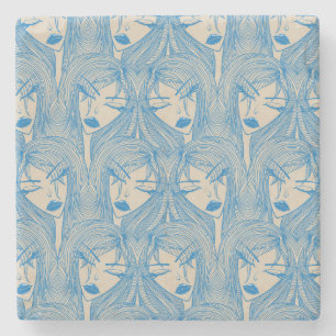 Dessous-de-verre En Pierre Fille glamour : motif sans couture stylisée.